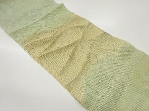 紗紬抽象波模様織出し名古屋帯